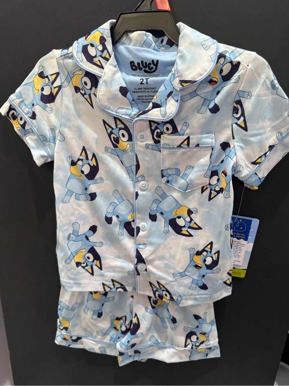 NWT toddler bluey 2 piece set pajamas blue white sz 2T - selling two sets for 16